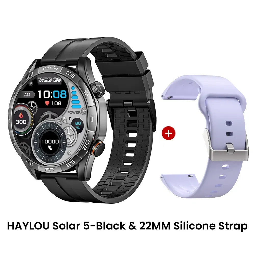 Color: PURPLE, Ships From: CHINA - New! HAYLOU Solar 5 Voice Calling Smartwatch 1.58'' AMOLED Display 60Hz Smart Watch 24H Health Monitoring Sports Smartwatch for