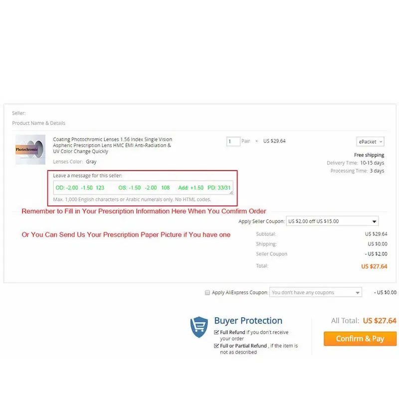 Lenses Color: Khaki, Lens Index: 1.67 - A Pair Optical Lens Progressive Multi-focus & Photochromic Myopia Presbyopia Scratch-resistant 1.56 1.61 1.67 1.74 Index