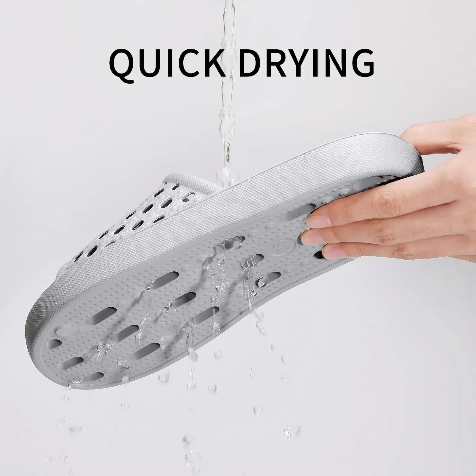 Color: Burgandy, Shoe Size: 37 - Pallene Summer New Shower Shoes For Women Quick Dry Pool Sandals With Drain Holes Bathroom Slides Lightweight EVA Home Slippers