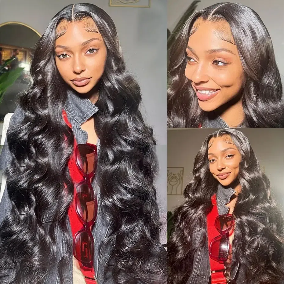 Color: #1, Ships From: CHINA, Stretched Length: 20inches, Density: 150% - 13x4 13x6 Transparent Body Wave Wig Pre Plucked Glueless 4x4 HD Lace Closure Wigs For Women Brazilian Lace Front Human Hair Wig