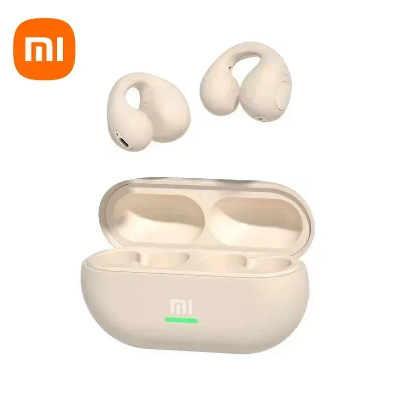 Color: Beige - Xiaomi Original T75 Bone Conduction Bluetooth 5.3 Headphones Sports Wireless Earphones HiFi Sound Quality Waterproof TWS Headset