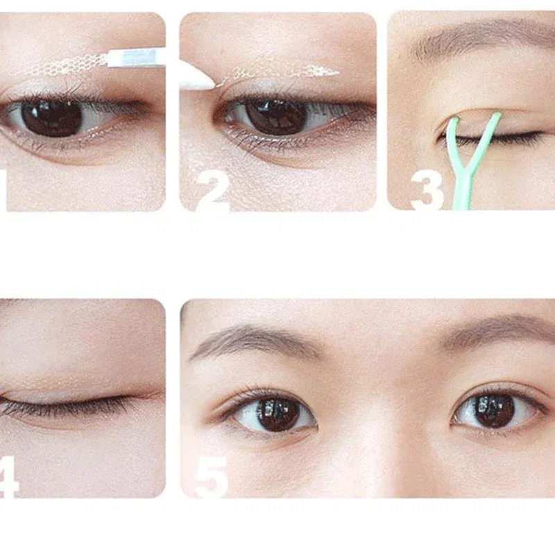 Color: Silver - Natural Eye-Lift Mesh-Lace Transparent Invisible Self-adhesive Eyelid Tapes Stickers Women Invisible Double-fold Eyelid Stickers