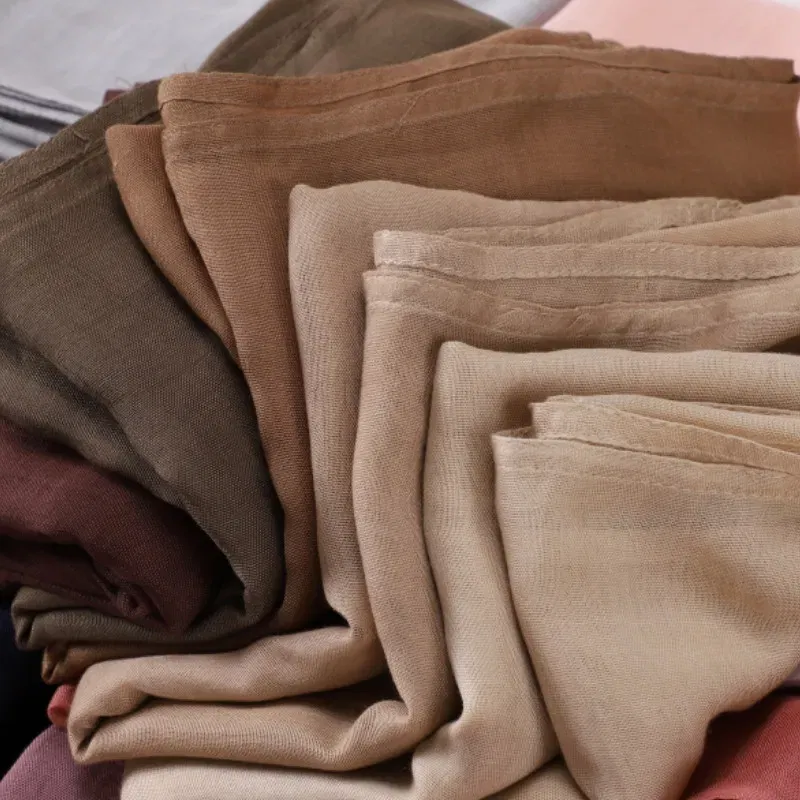 Color: Beige - Women Big Size Plain Solid Cotton Rayon Hijab Scarf Lady High Quality Wraps and Shawls Musulman Headband Islamic Turban 180*95Cm