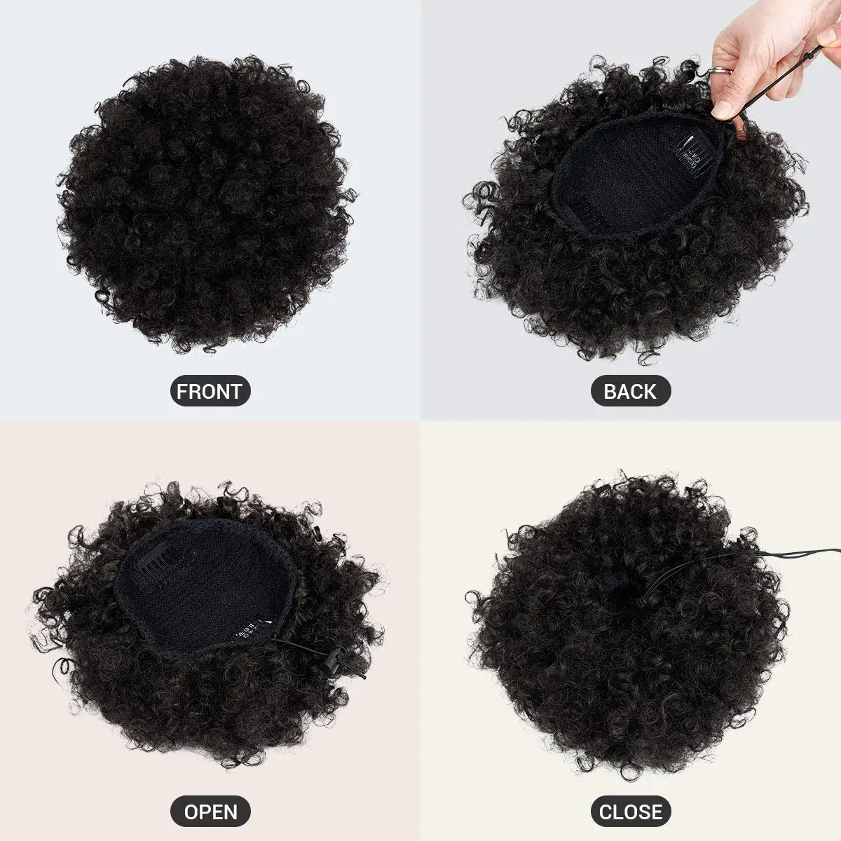 Color: 4/30HL - Synthetic Big Afro Puff Drawstring Ponytail Extensions for Black Women 10Inch Kinky Curly Hair Bun Ponytail Wigs Daily Use
