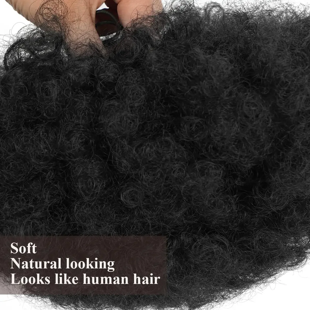 Color: 4/30HL - Synthetic Big Afro Puff Drawstring Ponytail Extensions for Black Women 10Inch Kinky Curly Hair Bun Ponytail Wigs Daily Use