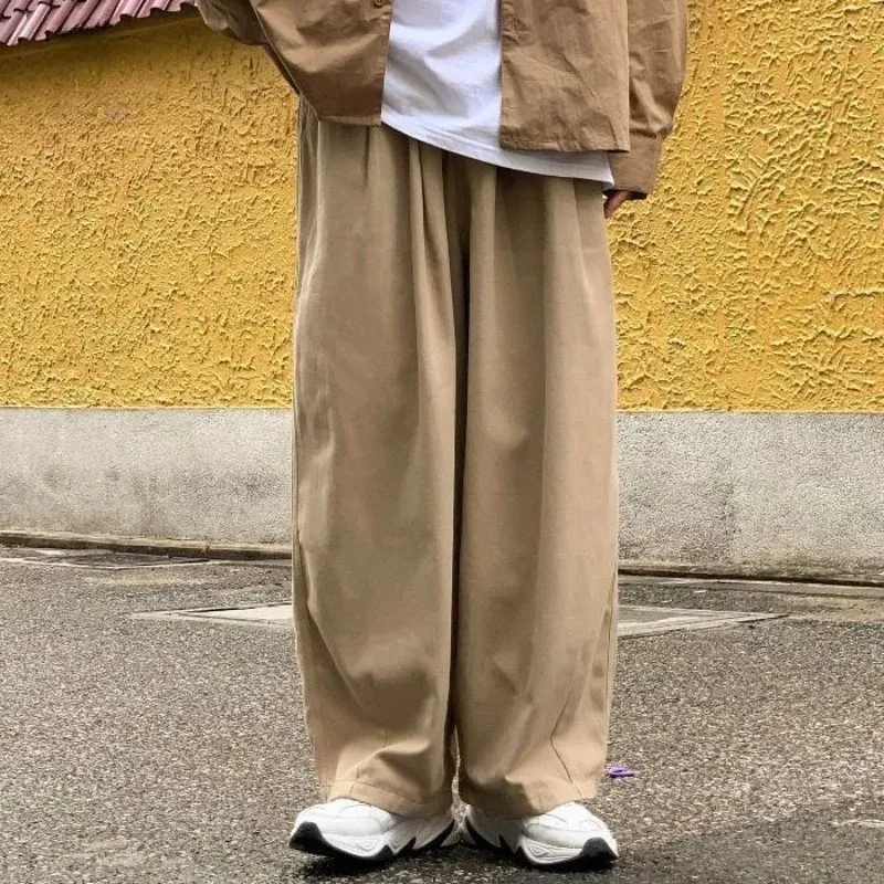 Color: green, Size: 4XL - 100% Cotton Baggy Pants Men Wide Leg Oversize Japenese Y2k Ankle-length Long Harem Trousers Casual Sport Old Money Vintage