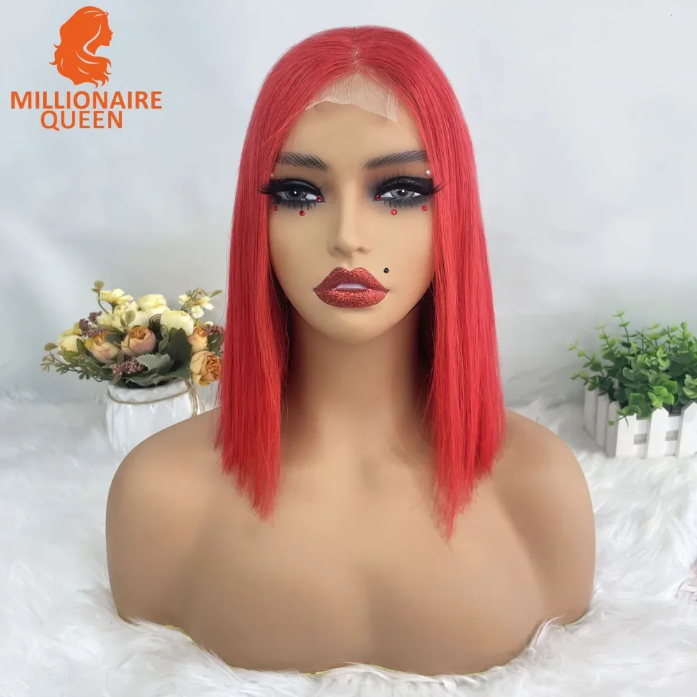 Color: Silver, Stretched Length: 8inches, Density: 250%, Lace Size: 2x6 - Highlight P4/30 Brown Vietname Bone Straight Bob Wig Super Double Drawn Human Hair 2x6 Glueless Lace Closure Wig For Black Women
