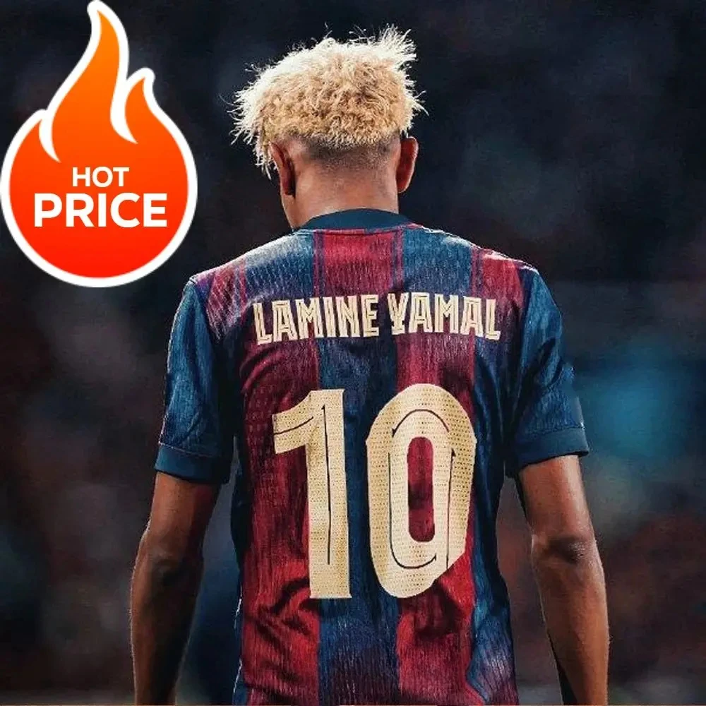 Color: green, Size: M - Lamine Yamal Soccer Jersey - #10 Classic Blue & Red Stripes Design Player Name & Number Print Perfect for Football Fans