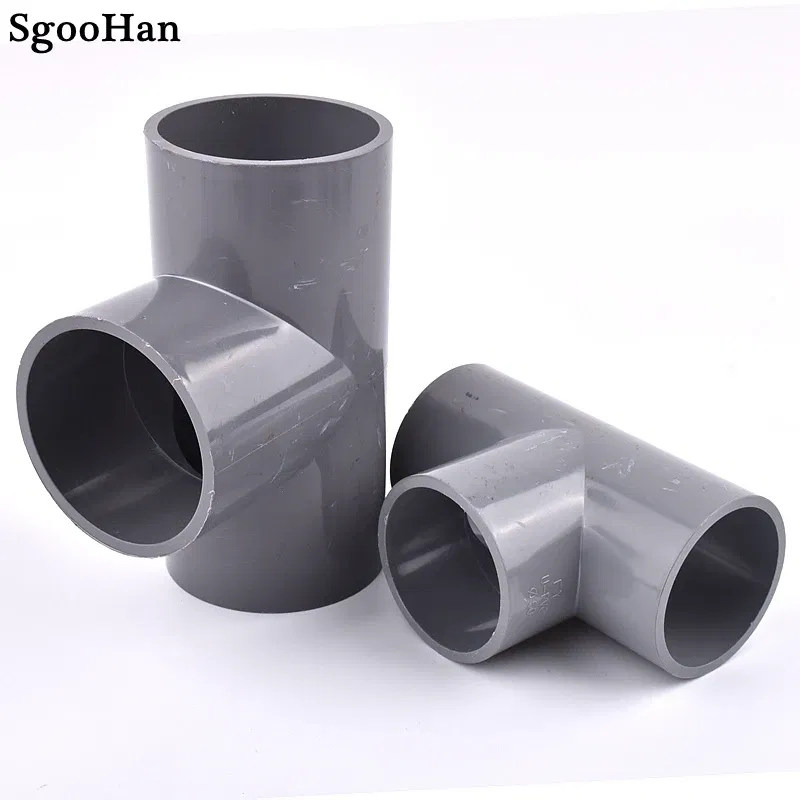 Color: Silver, Diameter: 1/4'' - 2~20pcs Inner Dia 20~63mm PVC Pipe Tee Connector Home Garden Irrigation Aquarium Fish Tank Tube Watering Adapter Fittings Joint