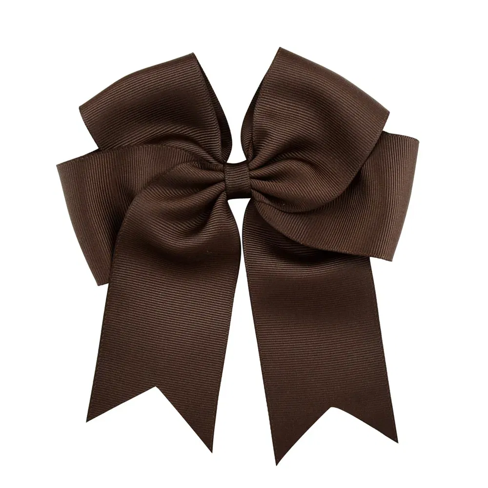 Color: green - 6 Inches Colorful Elegant Hair Bows With Clip Kids Girls Grosgrain Ribbon Hair Clip Hairgrips Headwear Baby Hair Accessories