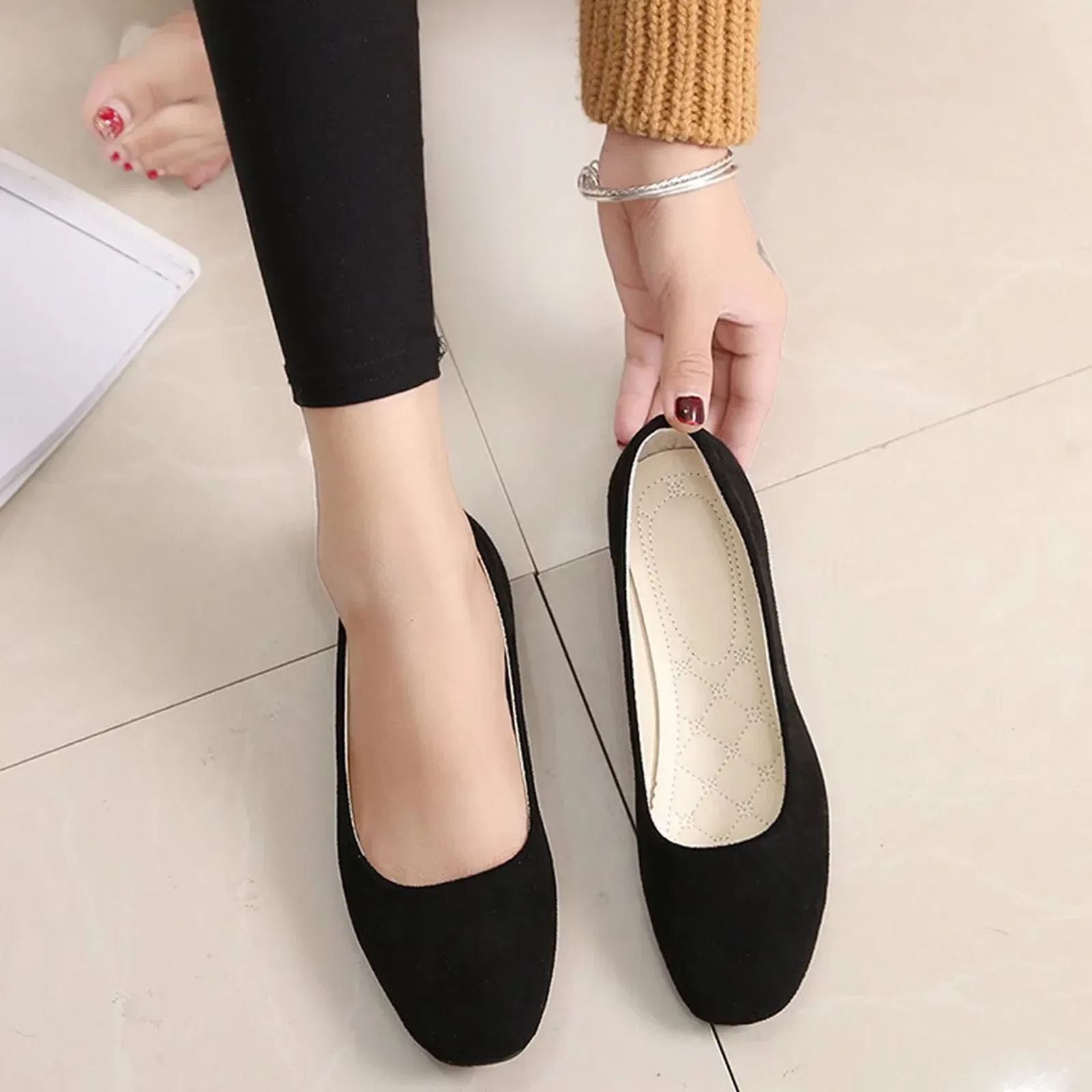 Shoe Size: 37, Color: black - Women Ladies Slip On Flat Shoes Sandals Casual Ballerina Shoes Size Women'S Solid Color Thin Sole Casual Shoes