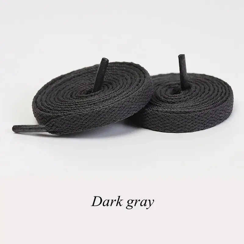 Color: Dark Grey, Ships From: CHINA, Length: 180 cm - 1pair Flat Shoelaces Classic Shoe Laces Fit Fashion Solid Sports Shoelace Casual Unisex Shoe Strings Shoe Accessories
