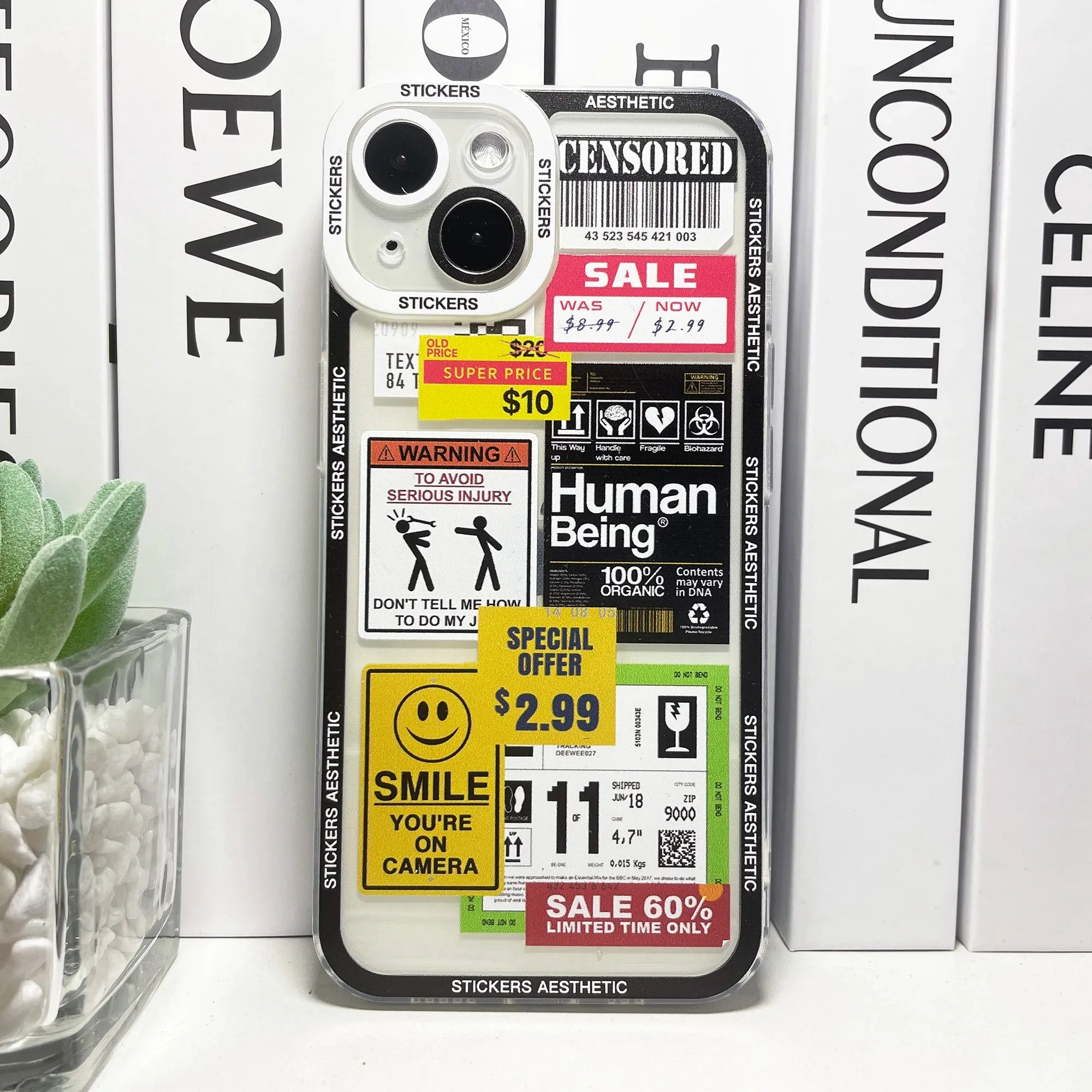 Color: Clear, Material: leather - Mix Labels Collage Stickers Aesthetic Phone Case For Samsung Galaxy S10 S20 S21 S22 S23 S24 FE Plus Ultra Note 20