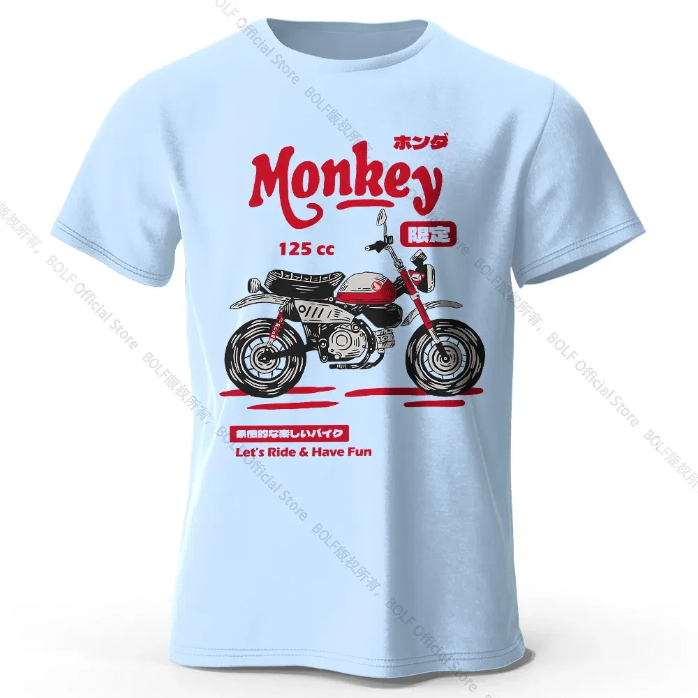 Color: SKY BLUE, Size: XXXL - Vintage Motorcycle Sketch T-Shirt 100% Cotton Hand Drawn Bike Graphic Tee for Men and Women Retro Biker Style