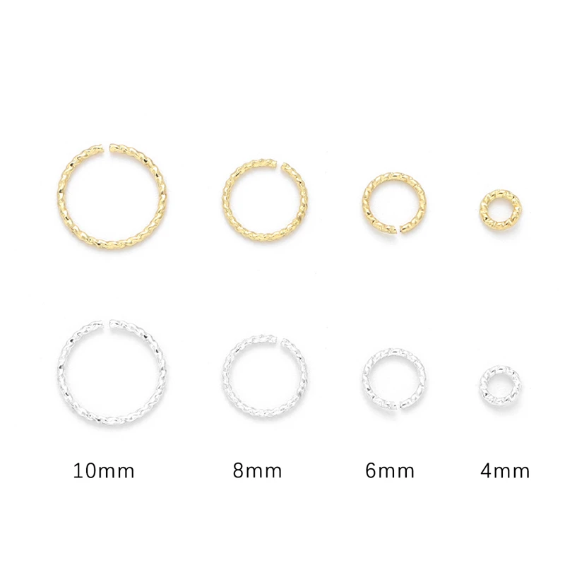 Color: green, Ships From: CHINA - 20pcs 4/6/8/10mm Silver/14K Gold Plated Brass Jump Rings Open Loops for Bracelet Necklace Earring DIY Jewelry Making Findings