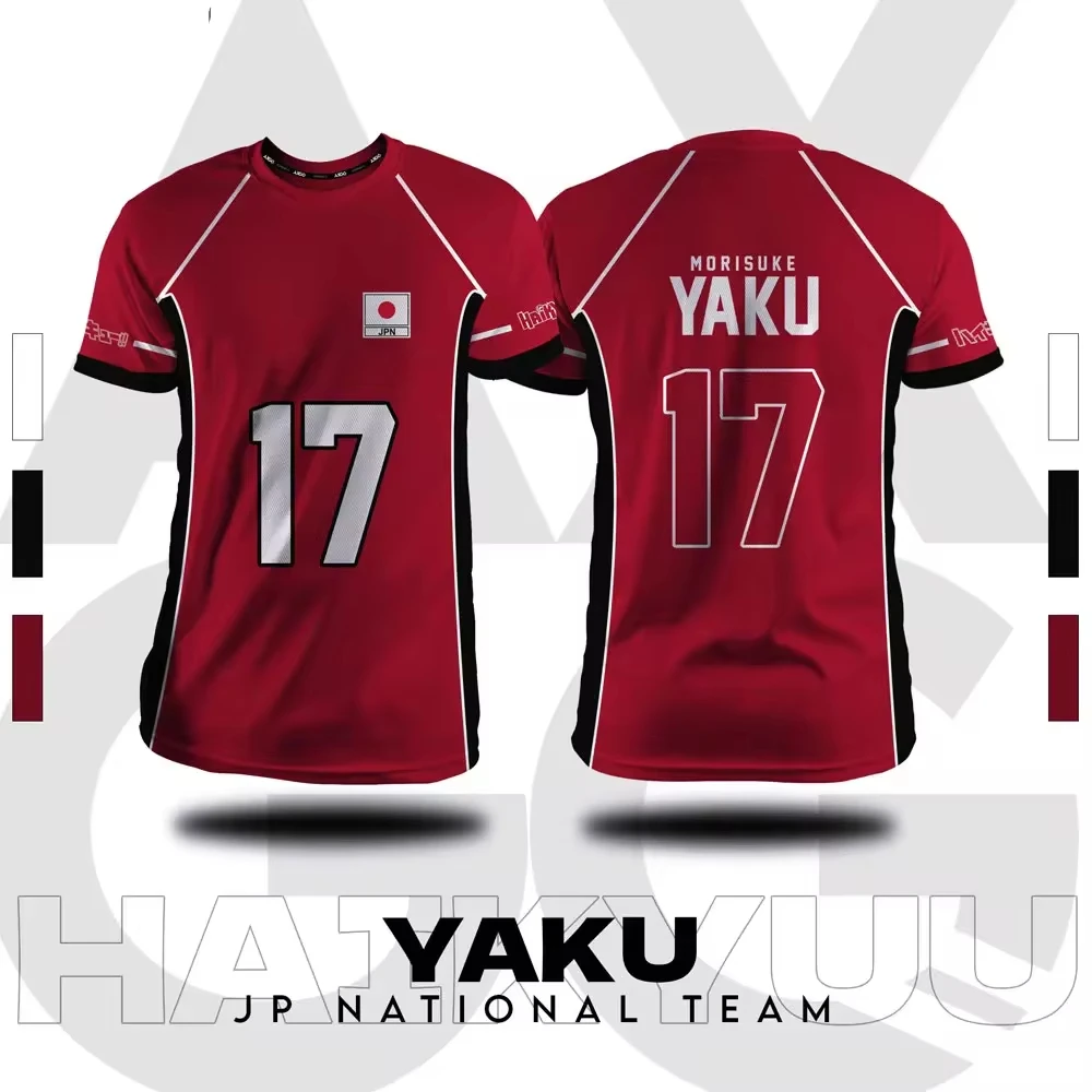 Color: SKY BLUE, Size: S - Haikyuu Fukurodani Red Cartoon Anime Cosplay Men Jersey Summer Short Sleeve Children Tee Top 2024 New Fashion Mens T-shirt