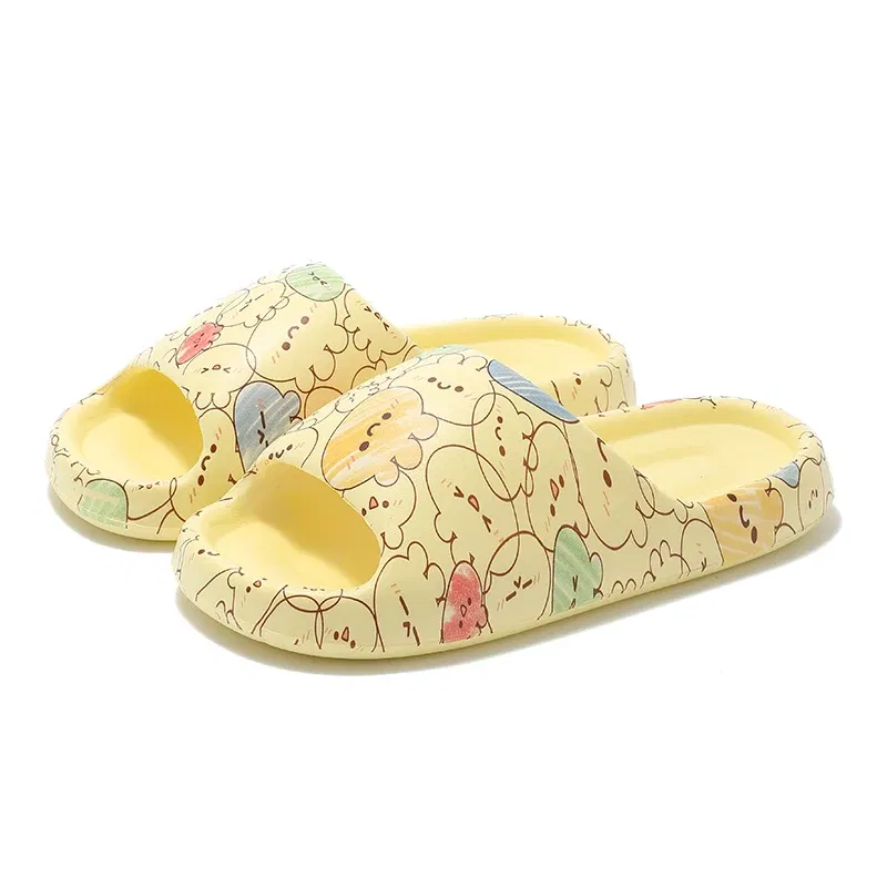 Color: Beige, Shoe Size: 38-39 - Women's Slippers Fashion Light EVA Soft Home Sole Slipper Bathroom Anti-Slip Casual Indoor Slipper Beach Sandal Flip-Flops