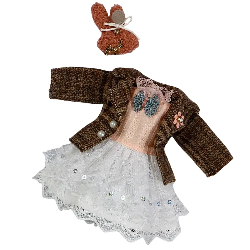 Color: Yellow - 30CM BJD Doll Clothes Girl Dress Up Makeup DIY Toys Accessories Dress Princess Doll House Set Children Humanoid Doll Girl Gifts