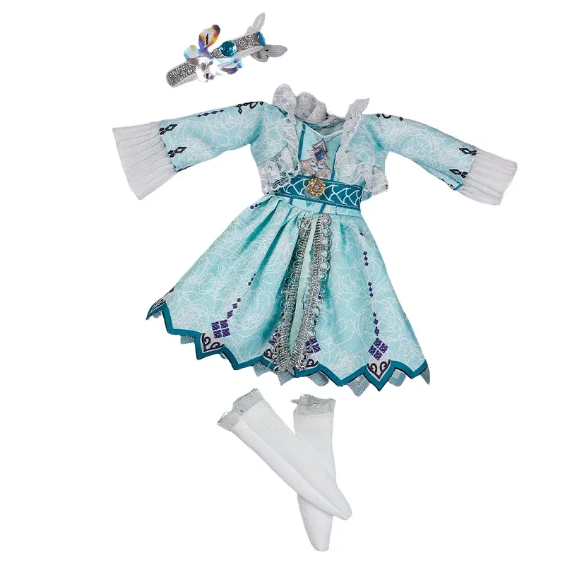 Color: Yellow - 30CM BJD Doll Clothes Girl Dress Up Makeup DIY Toys Accessories Dress Princess Doll House Set Children Humanoid Doll Girl Gifts