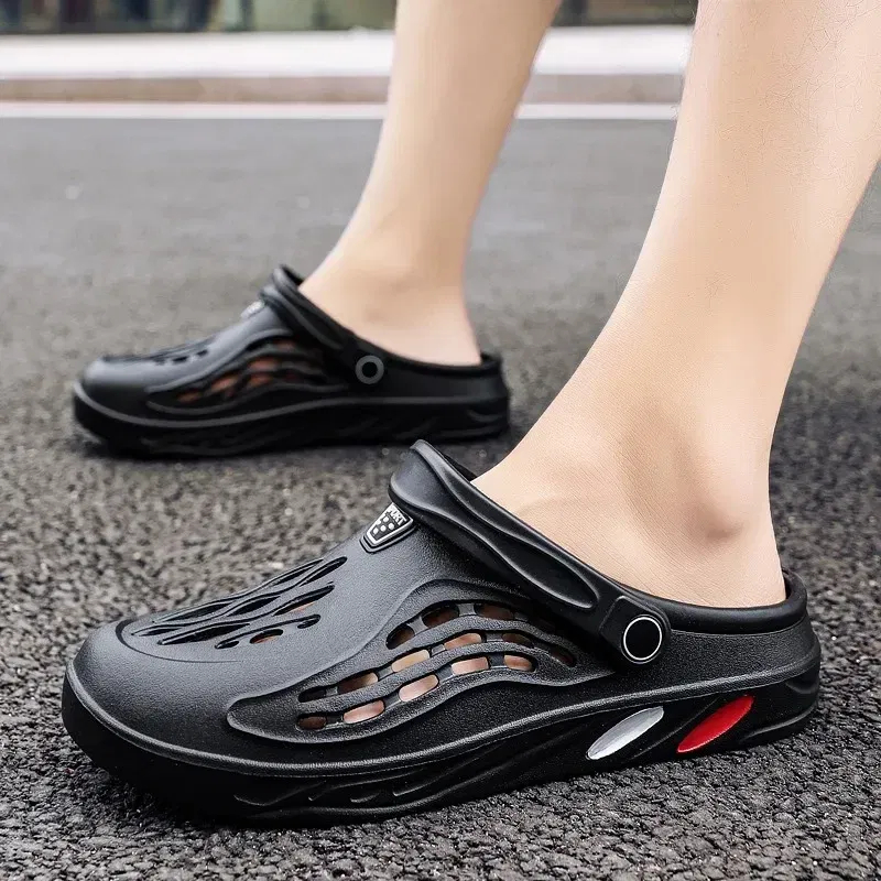Color: Red, Shoe Size: 37 - Plus Size 47 48 49 Men Summer Clogs Sandals EVA Slippers Men and Women Garden Shoes Beach Sandals Couple's Outdoor House Slides