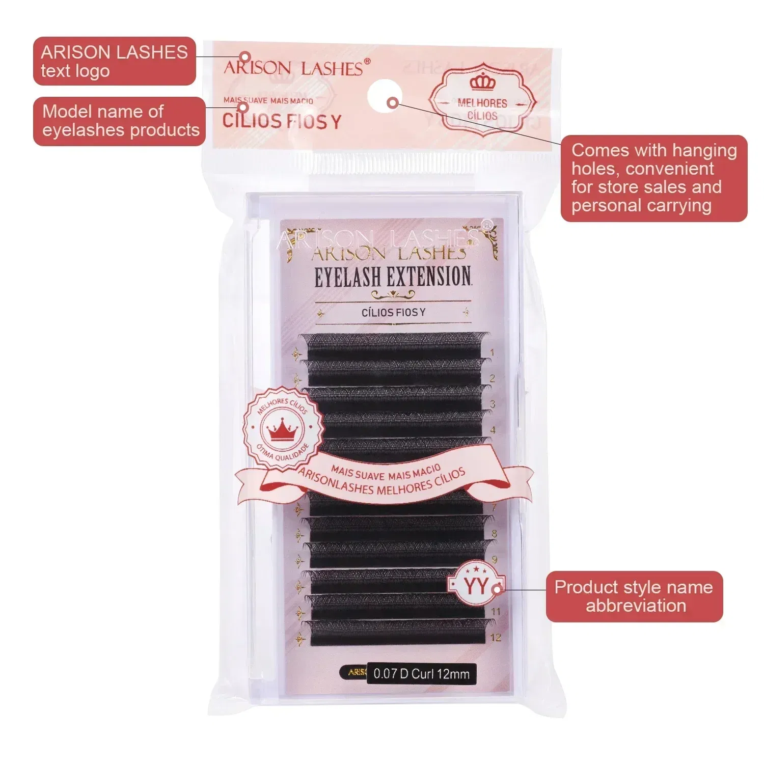 Color: Brushed Chrome, Curl: D, Thickness: 0.07mm, Length: MIX - ARISON YY Lashes and 3D/4D/5D W Shape Lashes Brasileiro Premade Volume Eyelashes Extension Soft Thin Easily Grafting Extension