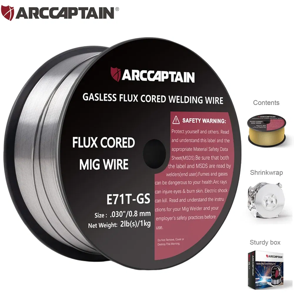 Type: TYPE3, Ships From: spain, Diameter: 0.1MM - ARCCAPTINA MIG Welding Wire Mild Steel 0.8mm/0.9mm 1KG 1 Flux Cored Gasless E71T-GS Non-Gas For MIG Welding Machine Soldering