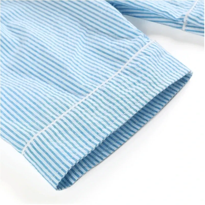 Color: Gold, Ships From: CHINA, Kid Size: 24M - Ruffkids 100% Cotton Summer Kids Pajamas Sleepwear Seersucker Striped Matching Pjs Boys Clothes Loungewear Girls Pyjamas Set