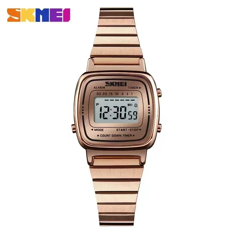 Color: Coffee, Ships From: CHINA - SKMEI1901 Women Top brands Luxury 3Bar Waterproof Ladies Watches Small Dial Digital Watch Relogio Feminino Fashion Sport Watch