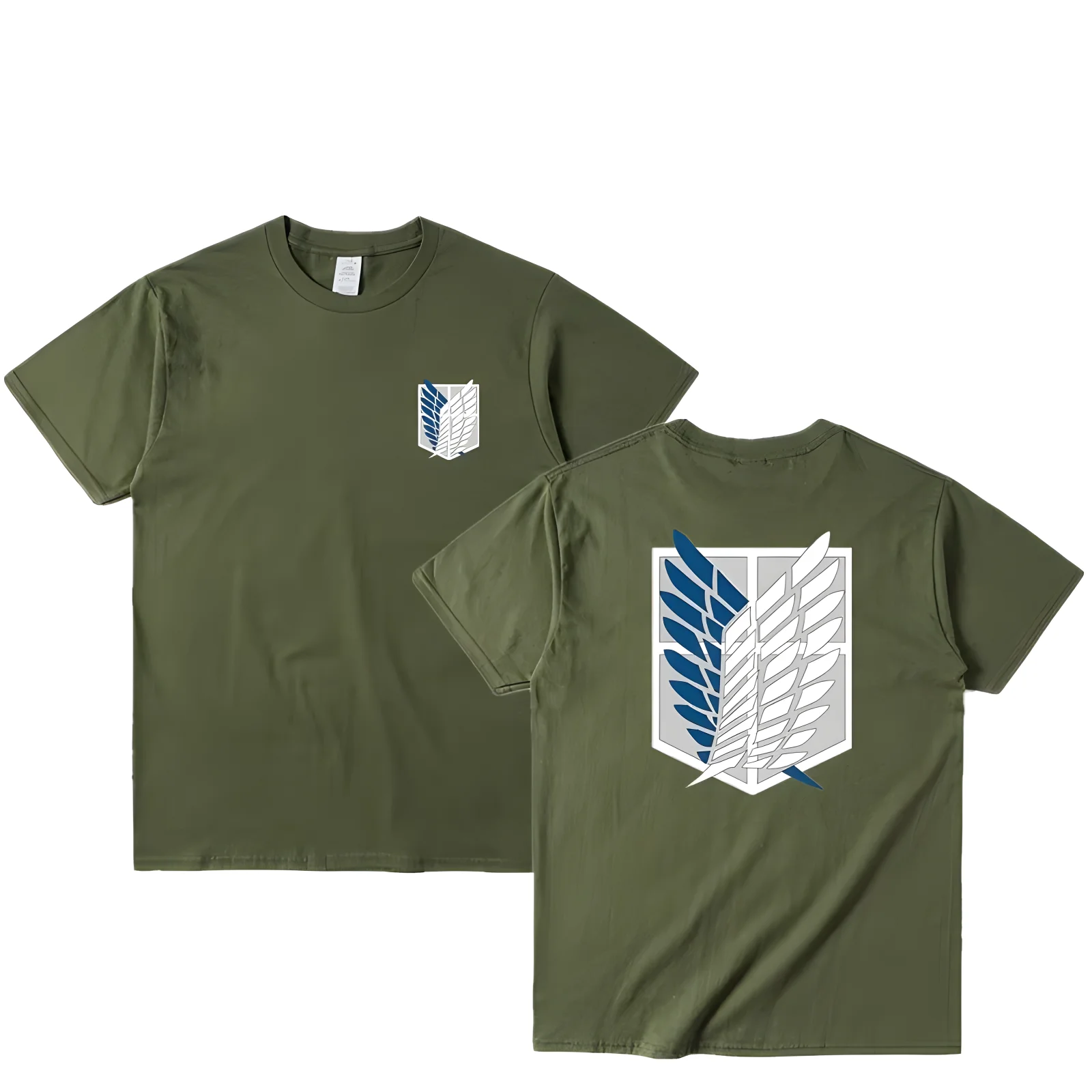 Color: Pink, Size: S - Attack on Titan T-shirt Wings of Freedom Short Sleeve Ackerman Mikasa Eren Jaeger Men Cotton Tops Summer Oversized O-Neck Tee