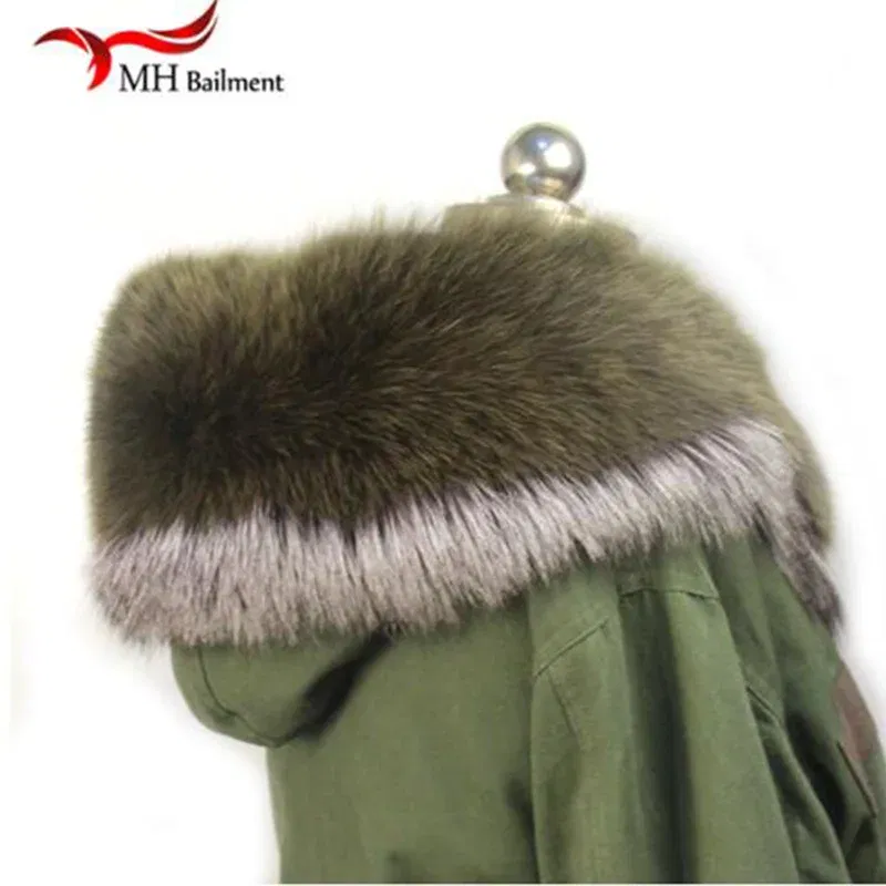 Color: GRAY, Size: XS - 100% Real Raccoon Fur Scarf Coat Collar Ladies Winter Luxury Authentic Raccoon Warm Neck Shawl Coat Collar Furry Shawl Women
