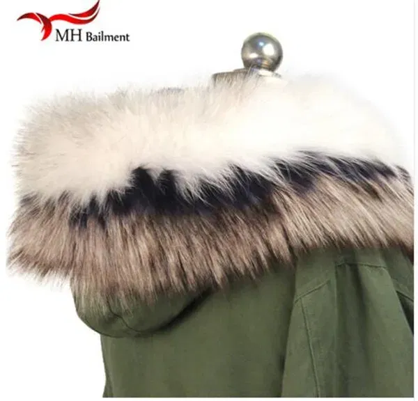 Color: GRAY, Size: XS - 100% Real Raccoon Fur Scarf Coat Collar Ladies Winter Luxury Authentic Raccoon Warm Neck Shawl Coat Collar Furry Shawl Women