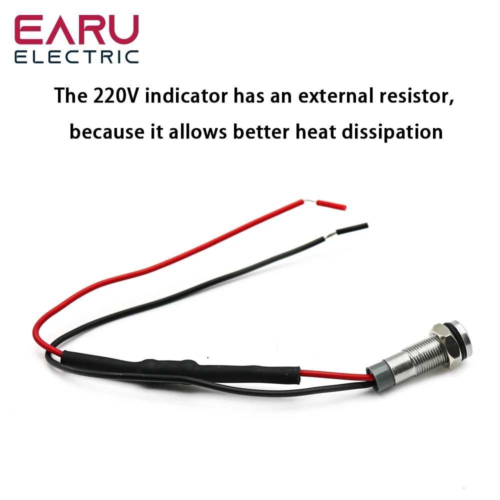 Color: green - 1PC IP65 6mm LED Waterproof Metal Indicator Light Signal Lamp With Wire 5V 12V 24V 220V Red/Yellow/Blue/Green/White Metal Button