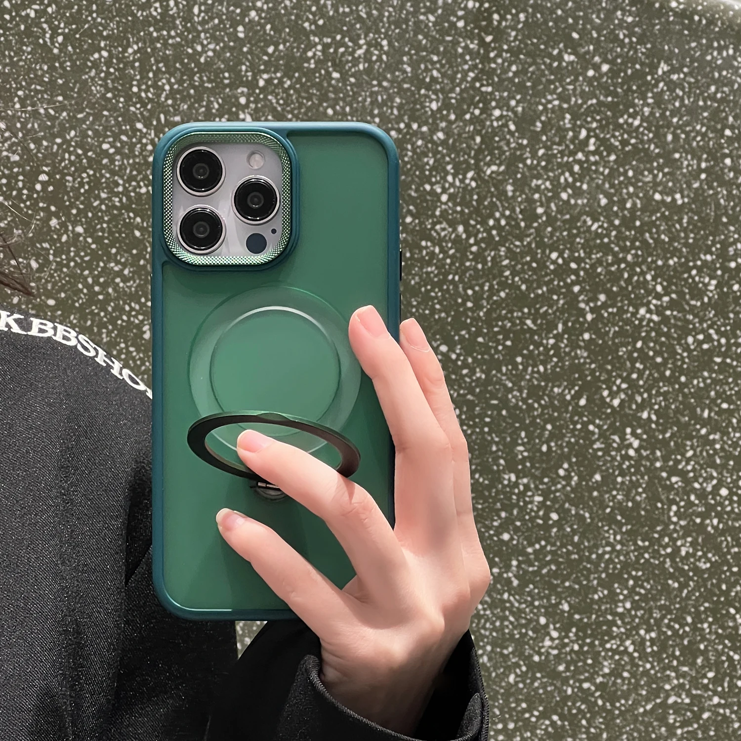 Color: Brown, Material: Genuine Leather - For iPhone 15 Pro Max 360?° Rotation Magnetic Holder Stand Matte Phone Case For iPhone 11 12 13 14 15 Plus Heat Dissipation Cover