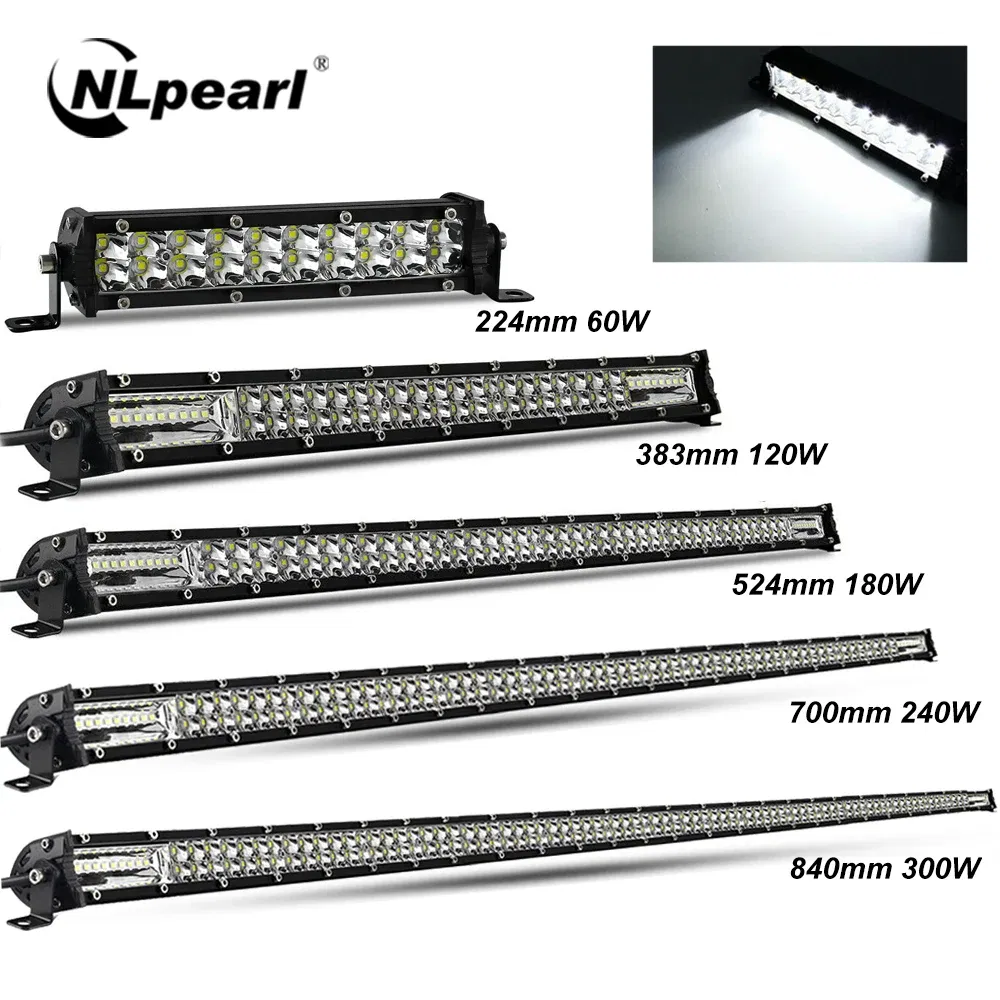 Color: Green - Slim 8" 20" 32" LED Light Bar Off Road 12V 24V LED Light Bar/Work Light For Car Combo 4x4 Led Bar Jeep Truck ATV SUV 12V 24V
