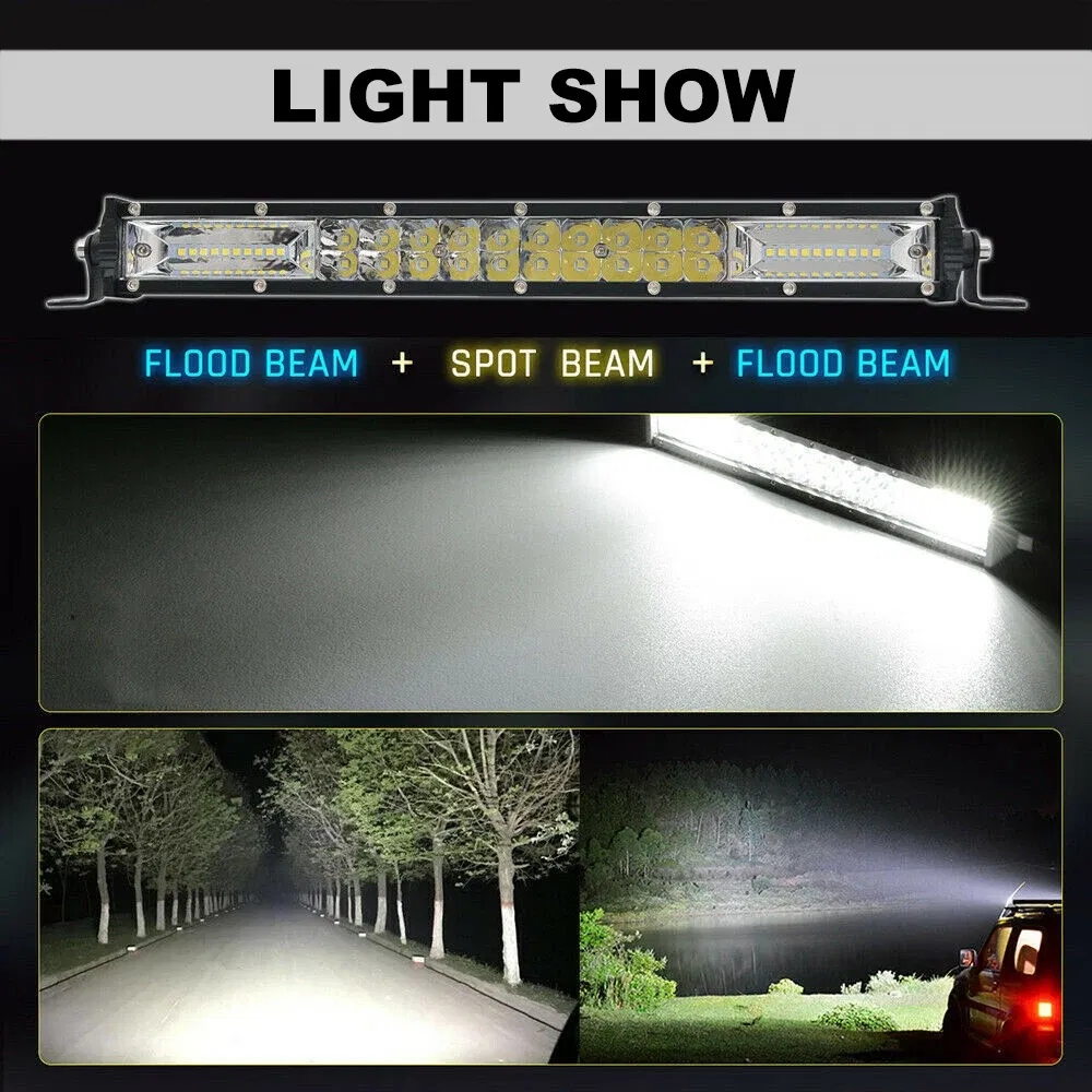 Color: Green - Slim 8" 20" 32" LED Light Bar Off Road 12V 24V LED Light Bar/Work Light For Car Combo 4x4 Led Bar Jeep Truck ATV SUV 12V 24V