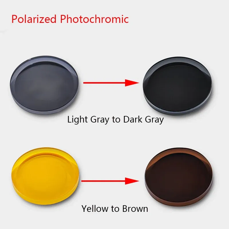 Lenses Color: black, Lens Index: 1.61 - 2 PCs 1.56 1.61 1.67 Photochromic Polarized Prescription Glasses Lenses Myopia Progressive Sunglasses Lens Anti-reflection/glare