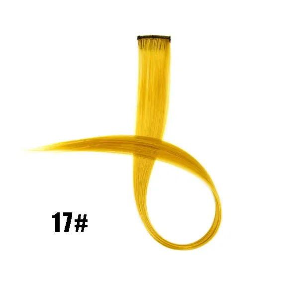 Color: P4/24, Stretched Length: 22inches - 22" Long 37 Colors Synthetic Straight Hairpieces Hair Extensions Anti-flaming Clip In One Piece Synthetic Hair Extension