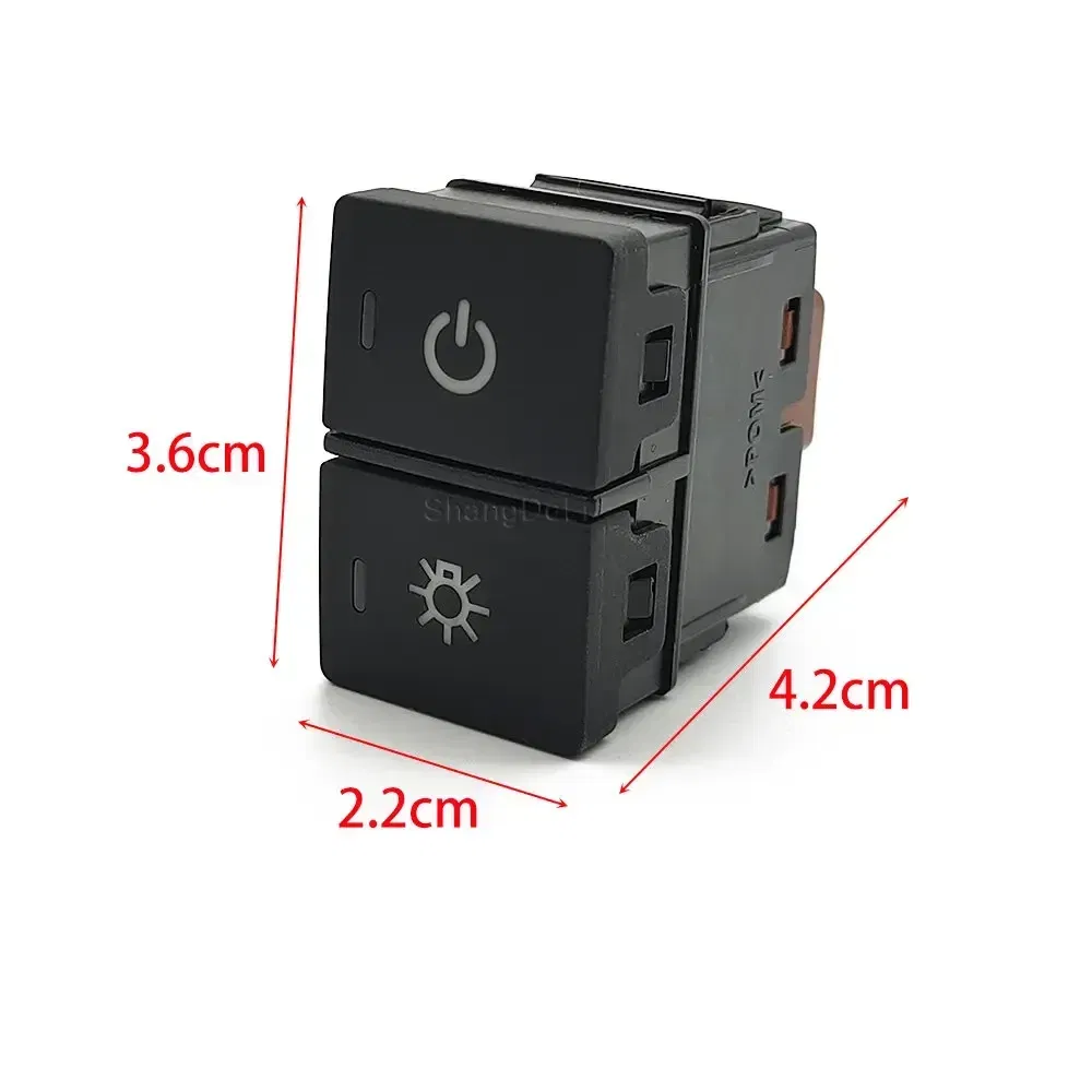 Color: GRAY - LED Light Car Dual Switch Front Fog Light Steering Wheel Heating Button With Wire For Honda CRV URV AVANCIER CITY Accessories