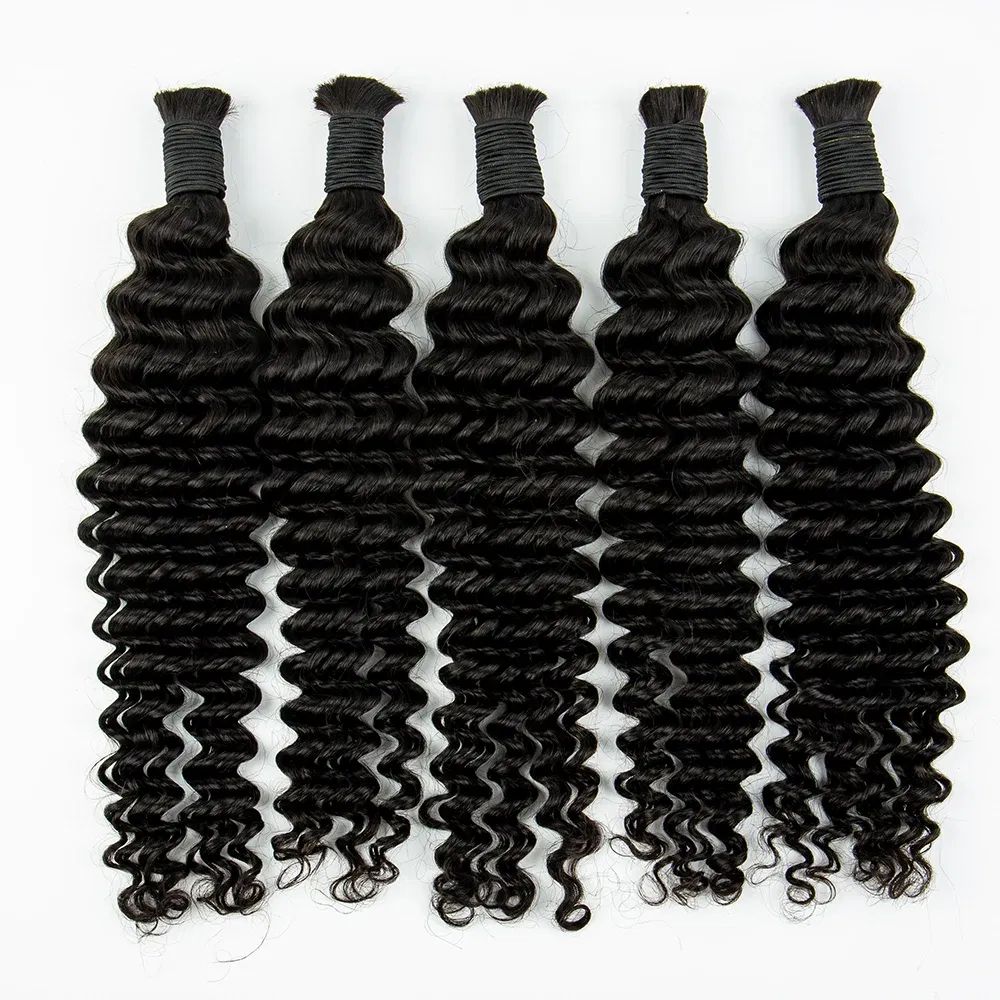 Color: 4/27HL, Material Grade: virgin hair, Longest Hair Proportion: 30%-55%, Stretched Length: 24inches, Bulk Buy: 6pcs/lot - NABI Deep Wave Boho Braiding Hair Bulk 16inches  No Weft  Human Hair Extension Curly Hair Bundles for Boho Braids