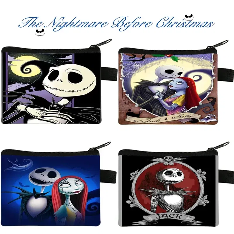 Color: Clear - The Nightmare Before Christmas Coin Purse Female Wallets Portable ID Card Holders Children's Key Storage Bag Birthday Gifts
