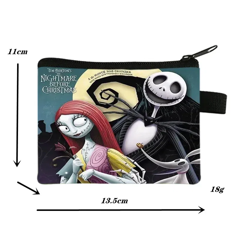 Color: Clear - The Nightmare Before Christmas Coin Purse Female Wallets Portable ID Card Holders Children's Key Storage Bag Birthday Gifts