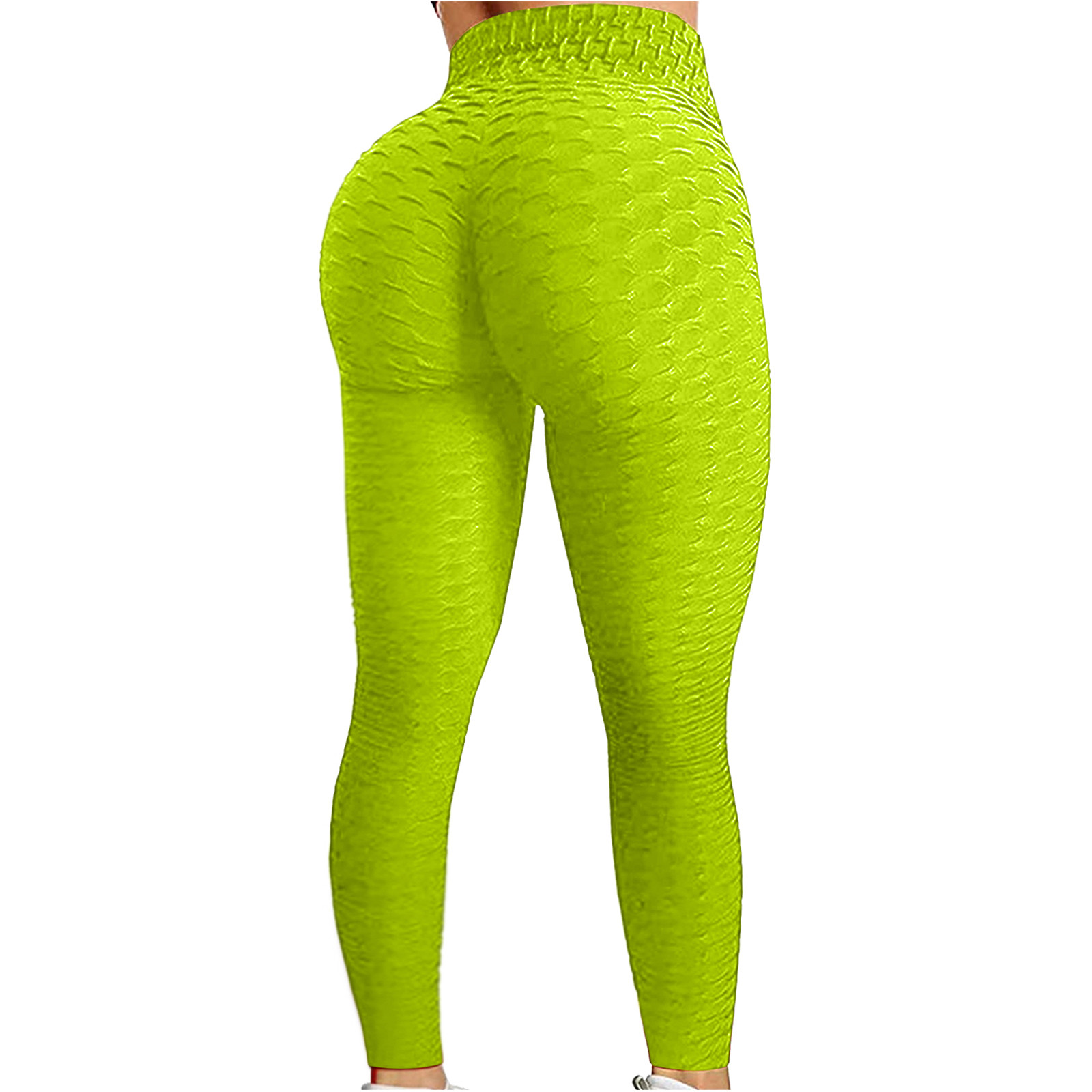Color: Yellow, Size: XXXL - Women's Bubble Hip Lifting ExerciseYoga Pants Women Fitness Running High Waist Gym Fitness Sports Flared Pant Dance Trouers