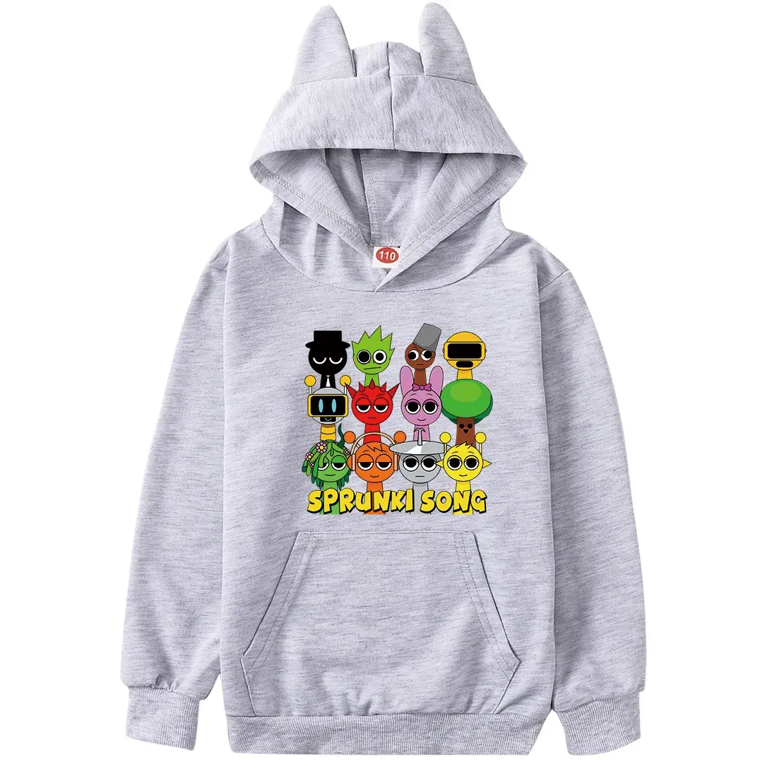Color: Brown, Kid Size: 3T - Sprunki Hoodie Kids Game Incredibox Clothes Baby Girls Cartoon Hooded Sweatshirt Teen Boys Spring Fall Sweater Children Clothing