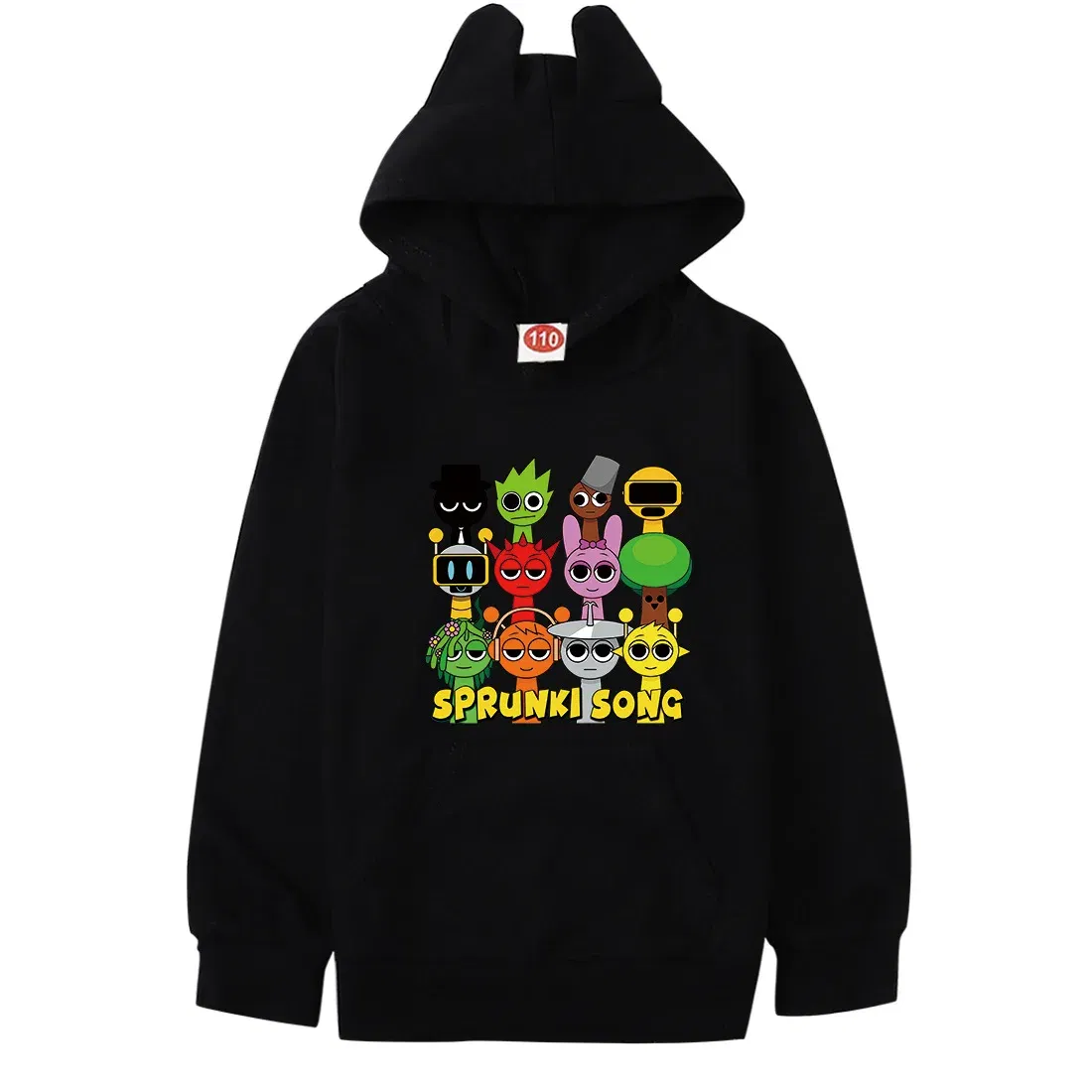 Color: Brown, Kid Size: 3T - Sprunki Hoodie Kids Game Incredibox Clothes Baby Girls Cartoon Hooded Sweatshirt Teen Boys Spring Fall Sweater Children Clothing