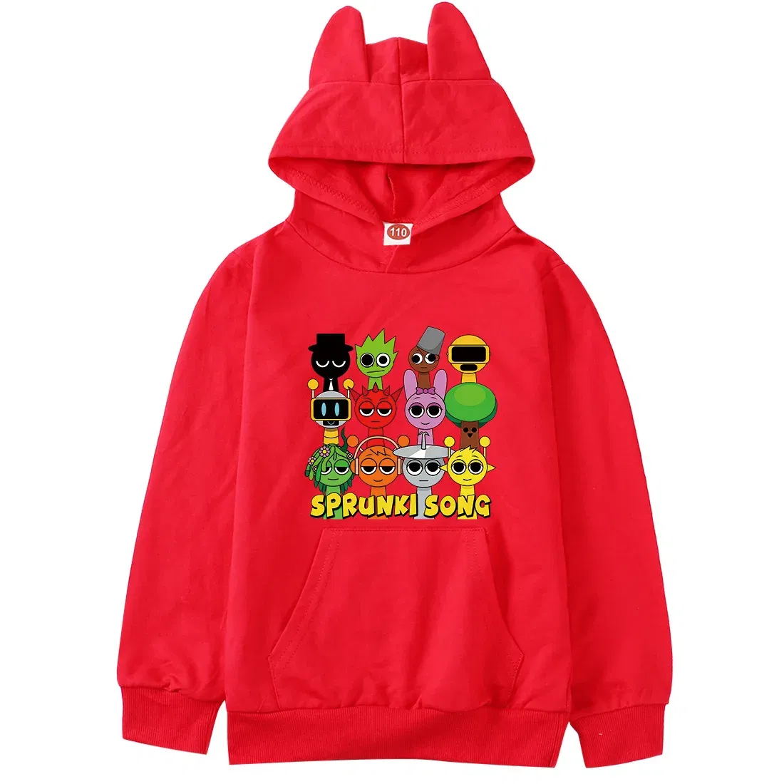 Color: Brown, Kid Size: 3T - Sprunki Hoodie Kids Game Incredibox Clothes Baby Girls Cartoon Hooded Sweatshirt Teen Boys Spring Fall Sweater Children Clothing