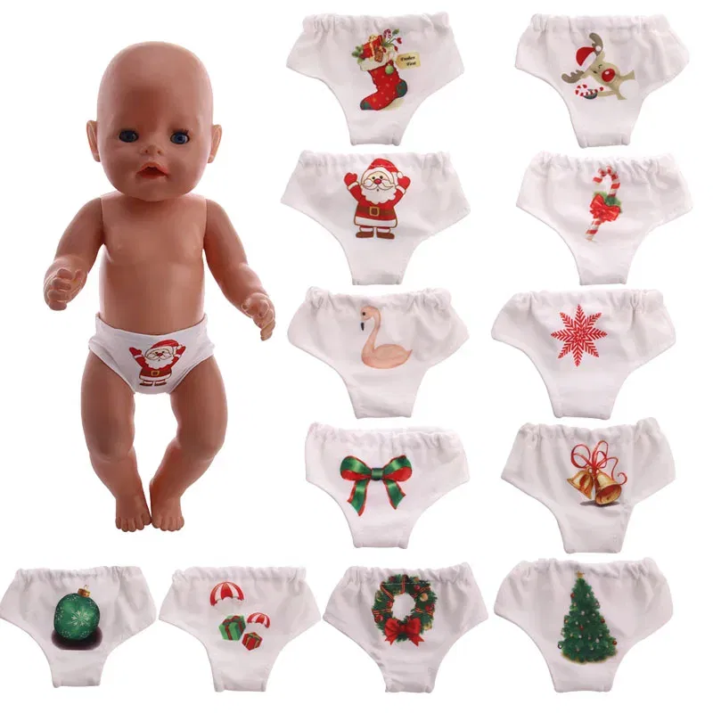 Color: Silver - Doll Panties 24 Pattern Panties For 18 Inch American&43Cm Baby New Born Doll Our Generation , For Baby Birthday Festival Gift