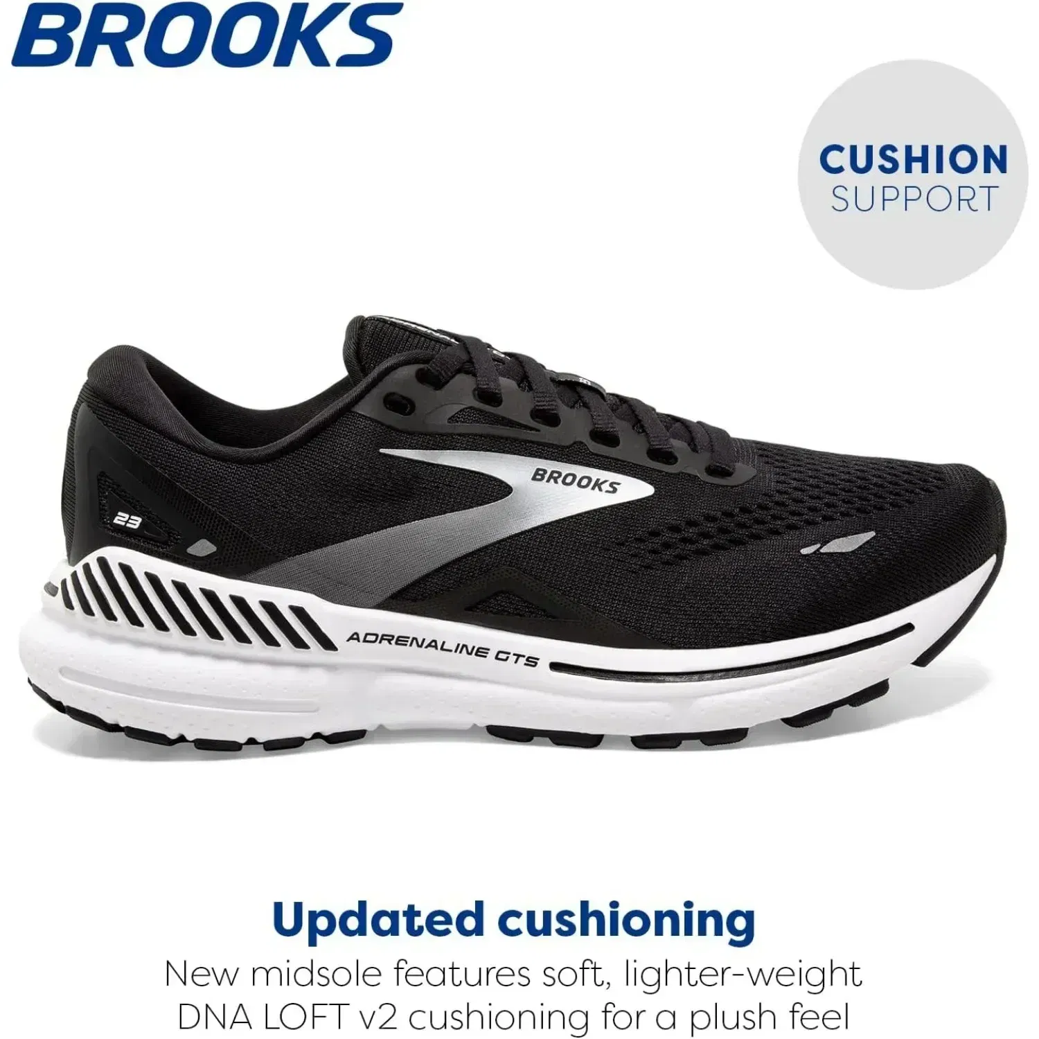 Color: black, Shoe Size: 43 - Brooks Men?™s Adrenaline GTS 23 Supportive Running Shoe