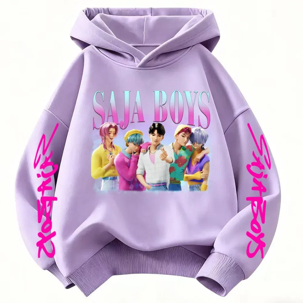 Color: black, Kid Size: 4 - k-pop sajaboys Christmas Kpop Witch Hunt Group Autumn/Winter Cartoon Hoodie Set for Boys, Girls & Kids ?»?