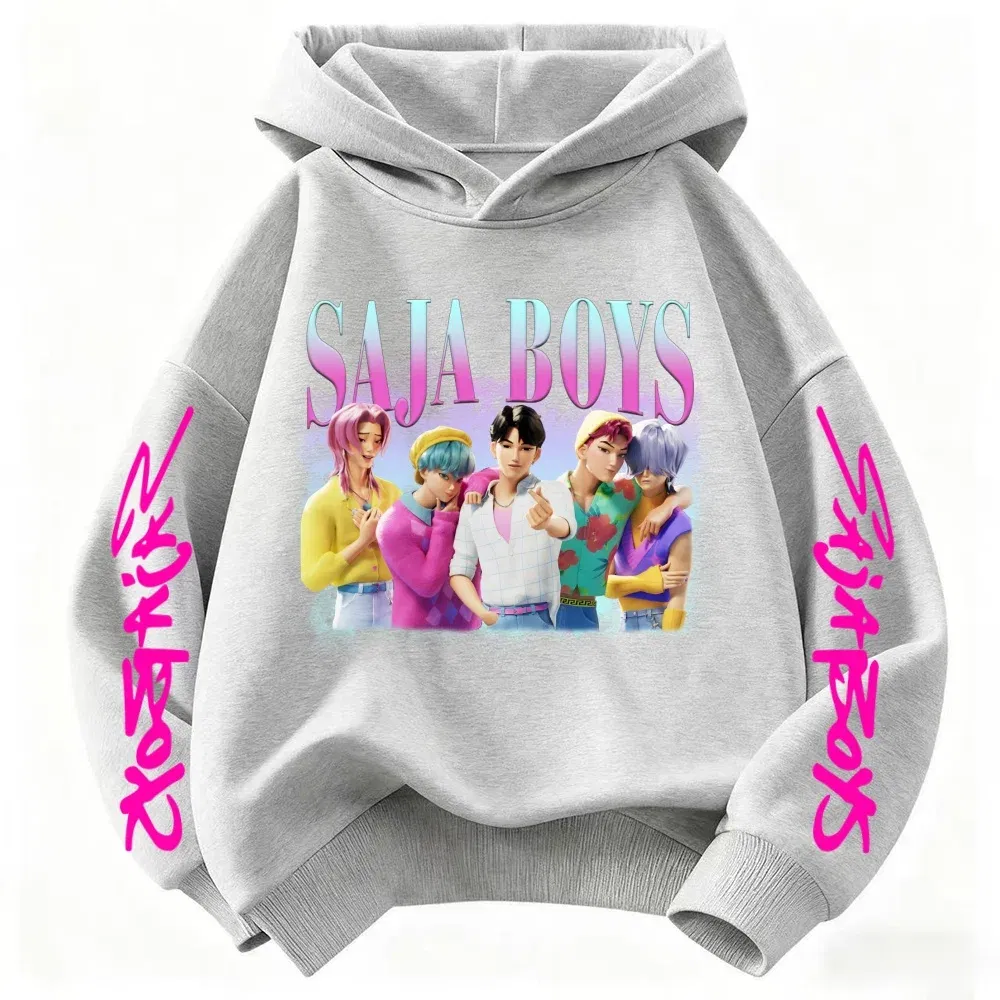 Color: black, Kid Size: 4 - k-pop sajaboys Christmas Kpop Witch Hunt Group Autumn/Winter Cartoon Hoodie Set for Boys, Girls & Kids ?»?