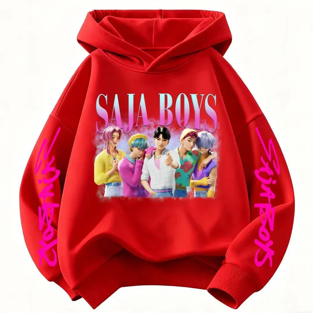 Color: black, Kid Size: 4 - k-pop sajaboys Christmas Kpop Witch Hunt Group Autumn/Winter Cartoon Hoodie Set for Boys, Girls & Kids ?»?